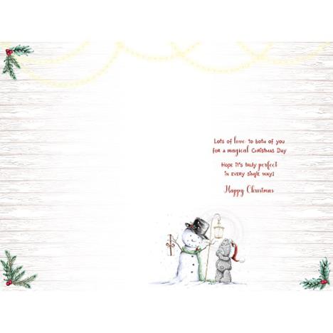 Mum & Dad Building Snowman Me to You Bear Christmas Card Extra Image 1